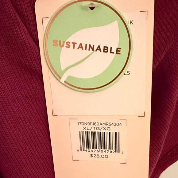 Danskin Tank Top Burgundy NWT XL - Picture 4 of 5